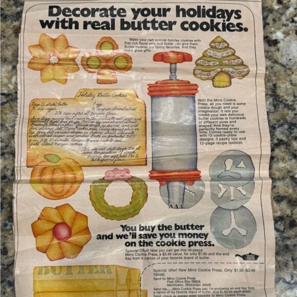 Vintage Masters Nutbrown Cake Biscuit Maker Cookie Press Pastry Set‎ w/ Box